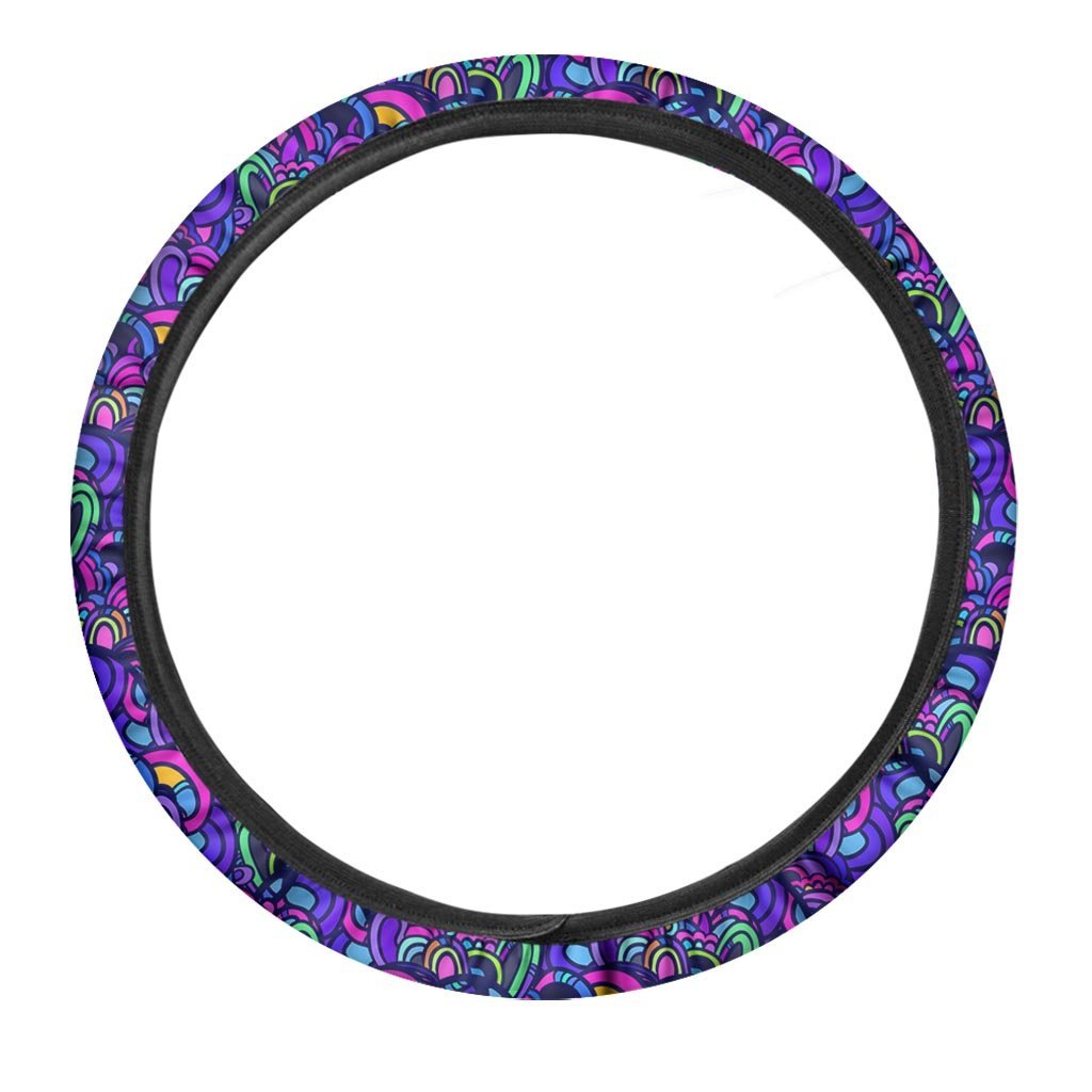 Blue Psychedelic Steering Wheel Cover-grizzshop