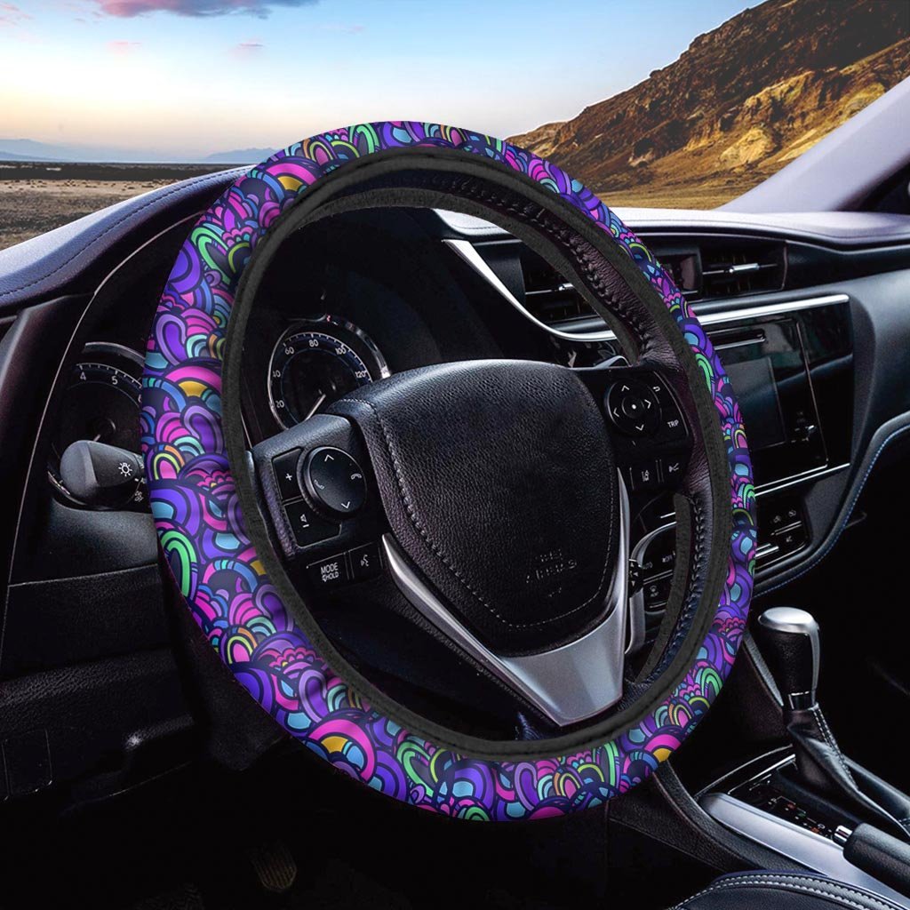 Blue Psychedelic Steering Wheel Cover-grizzshop