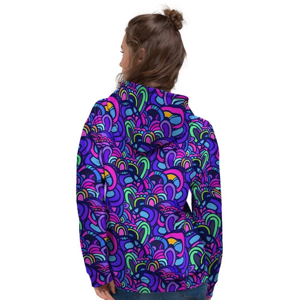 Blue Psychedelic Women's Hoodie-grizzshop