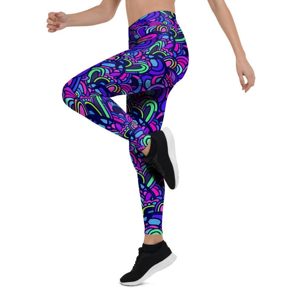 Blue Psychedelic Women's Leggings-grizzshop