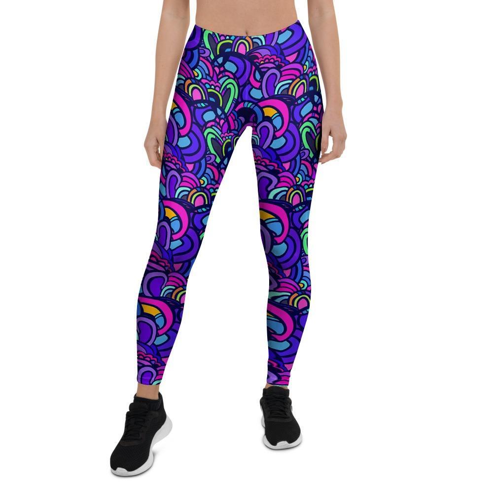 Blue Psychedelic Women's Leggings-grizzshop