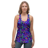 Blue Psychedelic Women's Racerback Tank Top-grizzshop