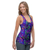 Blue Psychedelic Women's Racerback Tank Top-grizzshop