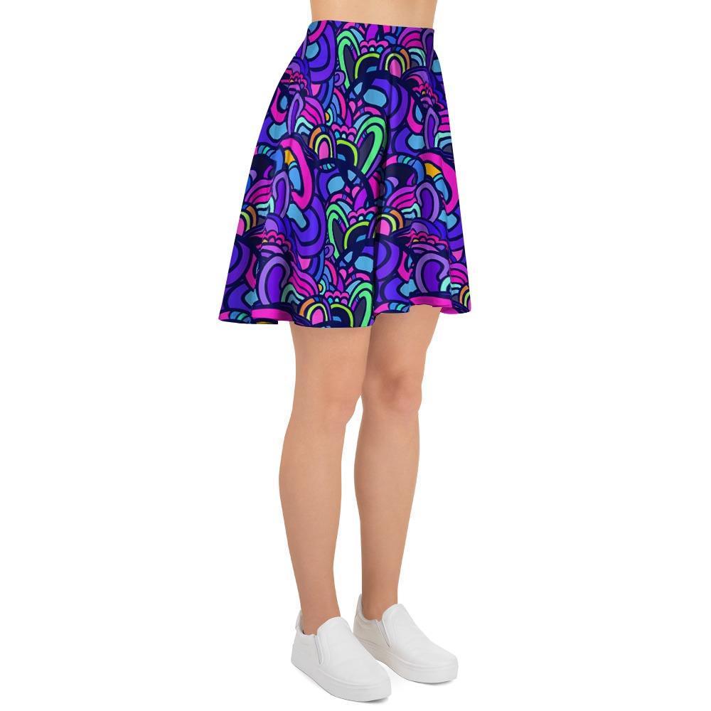 Blue Psychedelic Women's Skirt-grizzshop