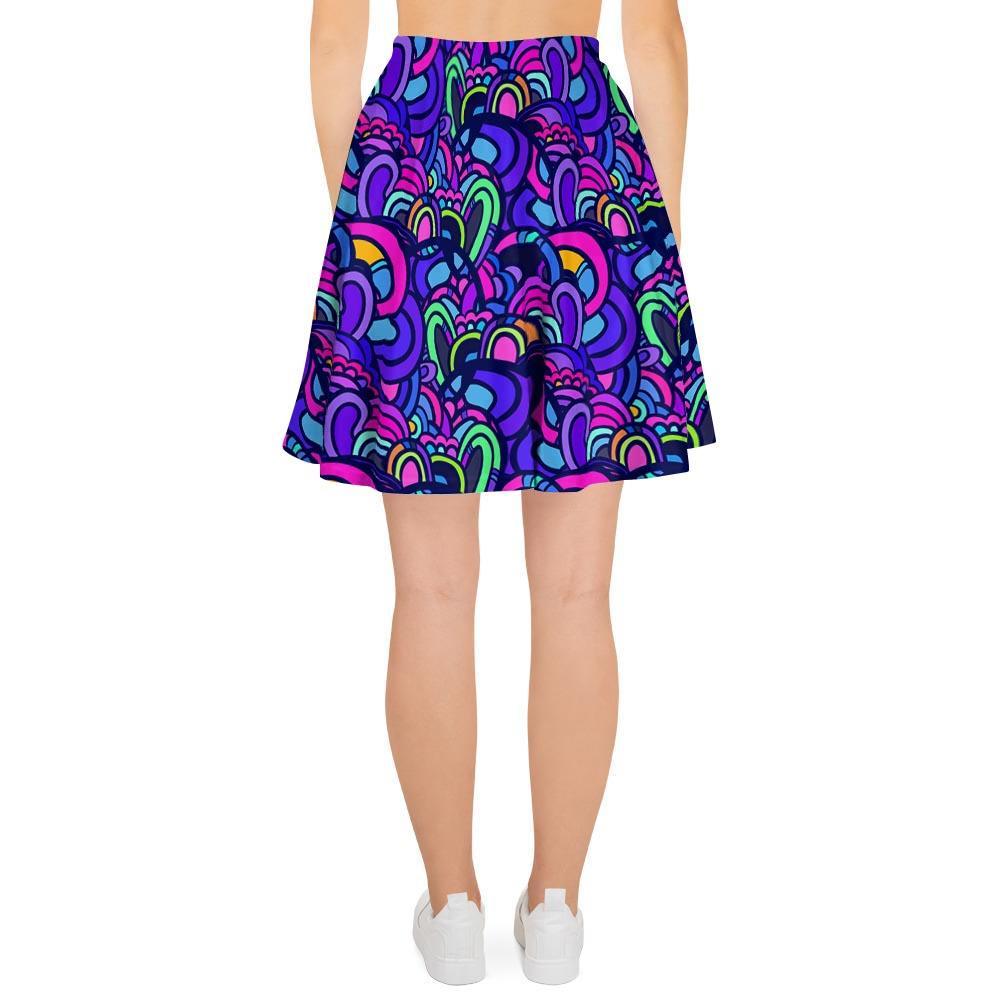 Blue Psychedelic Women's Skirt-grizzshop