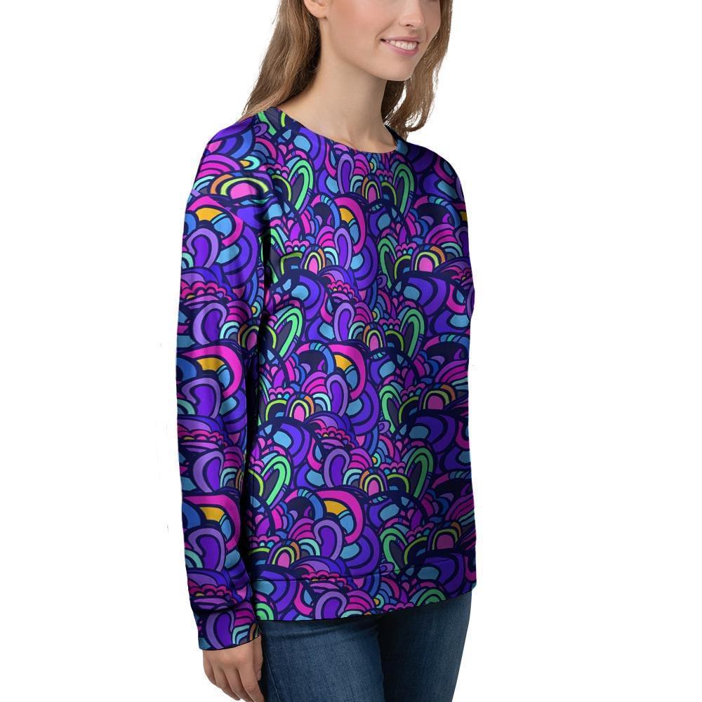 Blue Psychedelic Women's Sweatshirt-grizzshop