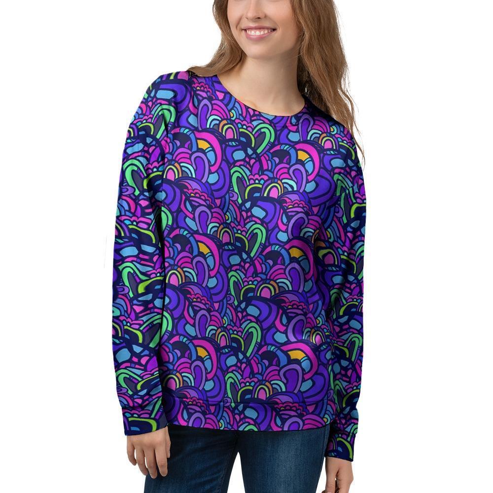 Blue Psychedelic Women's Sweatshirt-grizzshop