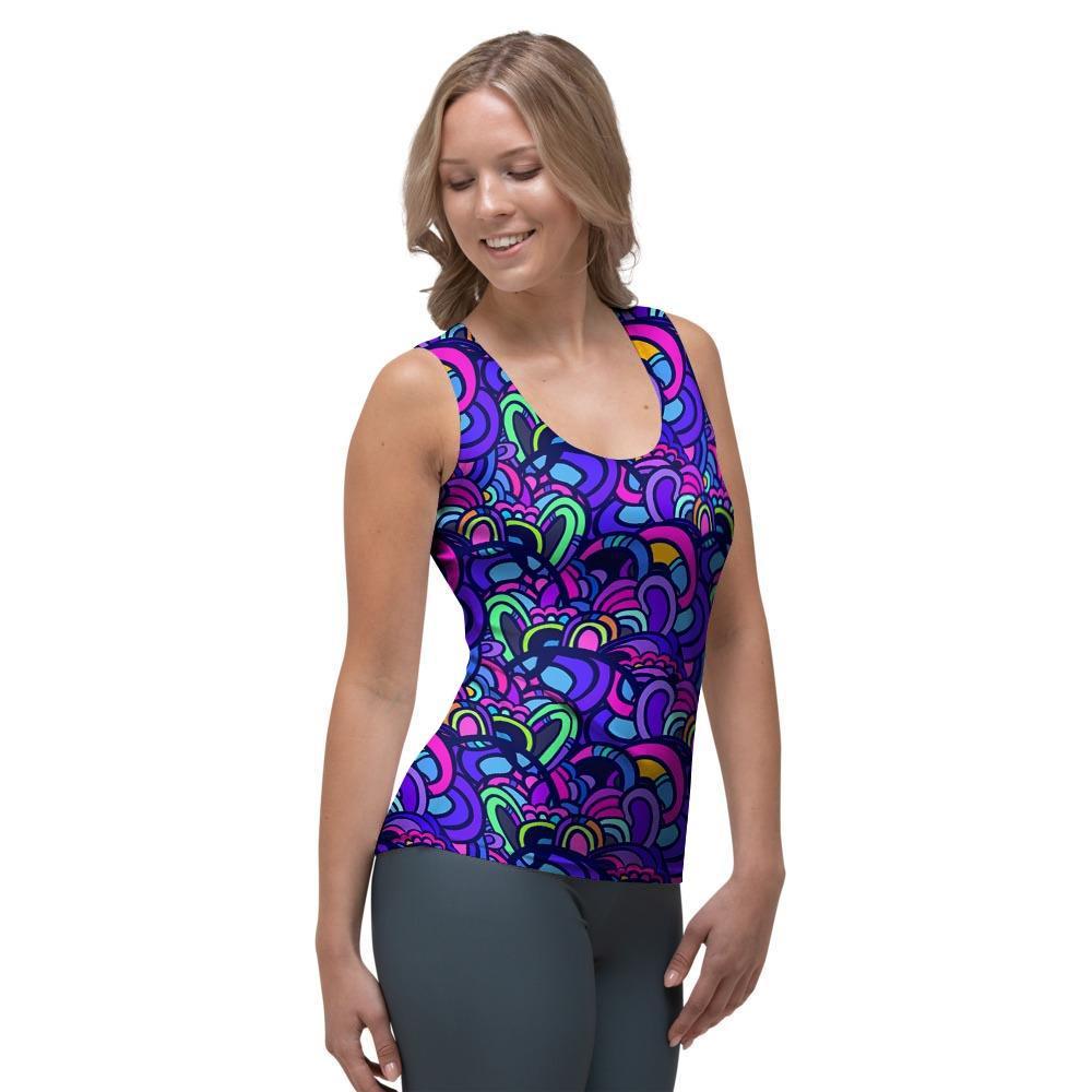 Blue Psychedelic Women's Tank Top-grizzshop