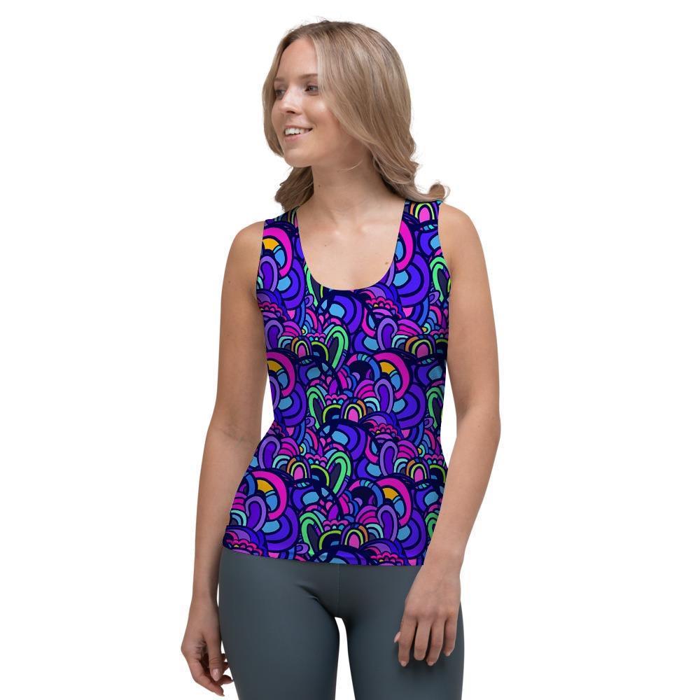 Blue Psychedelic Women's Tank Top-grizzshop