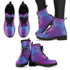 Blue Purple Mandala Women's Leather Boots-grizzshop