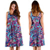 Blue Purple Red Paisley Pattern Print Dress-grizzshop