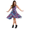 Blue Purple Red Paisley Pattern Print Dress-grizzshop