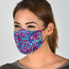 Blue Purple Red Paisley Pattern Print Face Mask-grizzshop