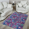 Blue Purple Red Paisley Pattern Print Floor Mat-grizzshop