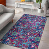 Blue Purple Red Paisley Pattern Print Floor Mat-grizzshop