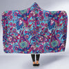 Blue Purple Red Paisley Pattern Print Hooded Blanket-grizzshop