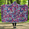 Blue Purple Red Paisley Pattern Print Hooded Blanket-grizzshop