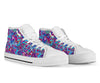 Blue Purple Red Paisley Pattern Print Men Women's High Top Shoes-grizzshop