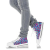 Blue Purple Red Paisley Pattern Print Men Women's High Top Shoes-grizzshop