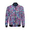 Blue Purple Red Paisley Pattern Print Men's Bomber Jacket-grizzshop