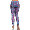 Blue Purple Red Paisley Pattern Print Pattern Women Leggings-grizzshop