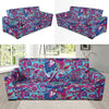 Blue Purple Red Paisley Pattern Print Sofa Covers-grizzshop