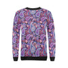 Blue Purple Red Paisley Pattern Print Women Crewneck Sweatshirt-grizzshop