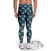 Blue Red Pingpong Print Pattern Men's Leggings-grizzshop