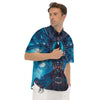 Blue Robot Cyberpunk Print Men's Short Sleeve Shirts-grizzshop