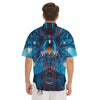 Blue Robot Cyberpunk Print Men's Short Sleeve Shirts-grizzshop