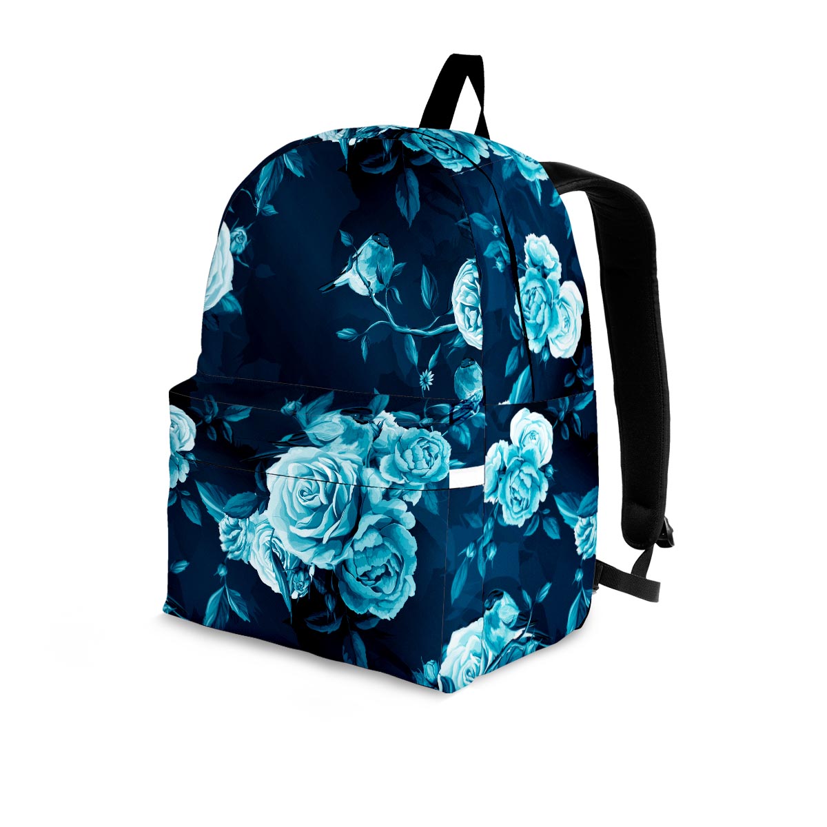 Blue Rose Floral Backpack-grizzshop