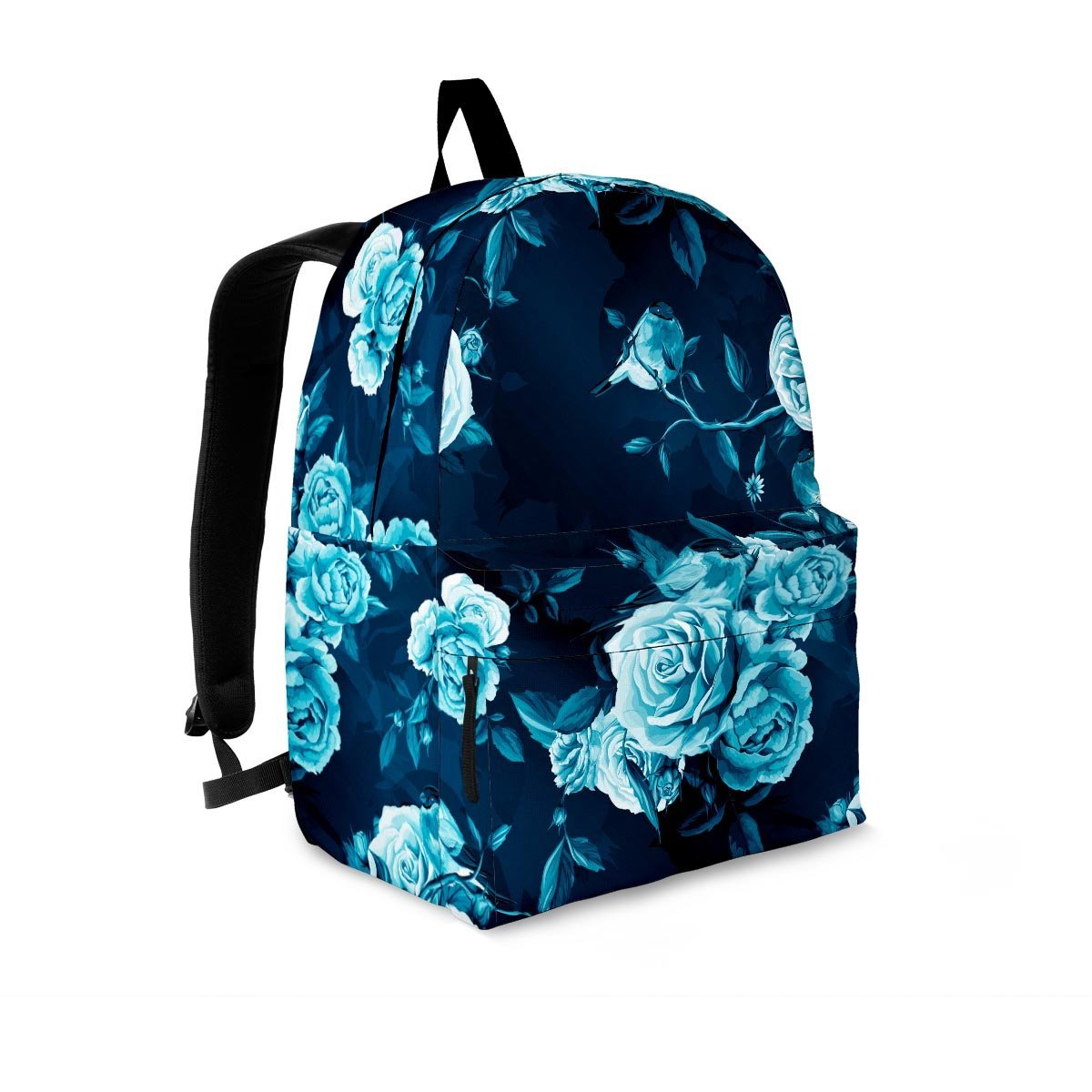 Blue Rose Floral Backpack-grizzshop