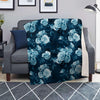 Blue Rose Floral Blanket-grizzshop