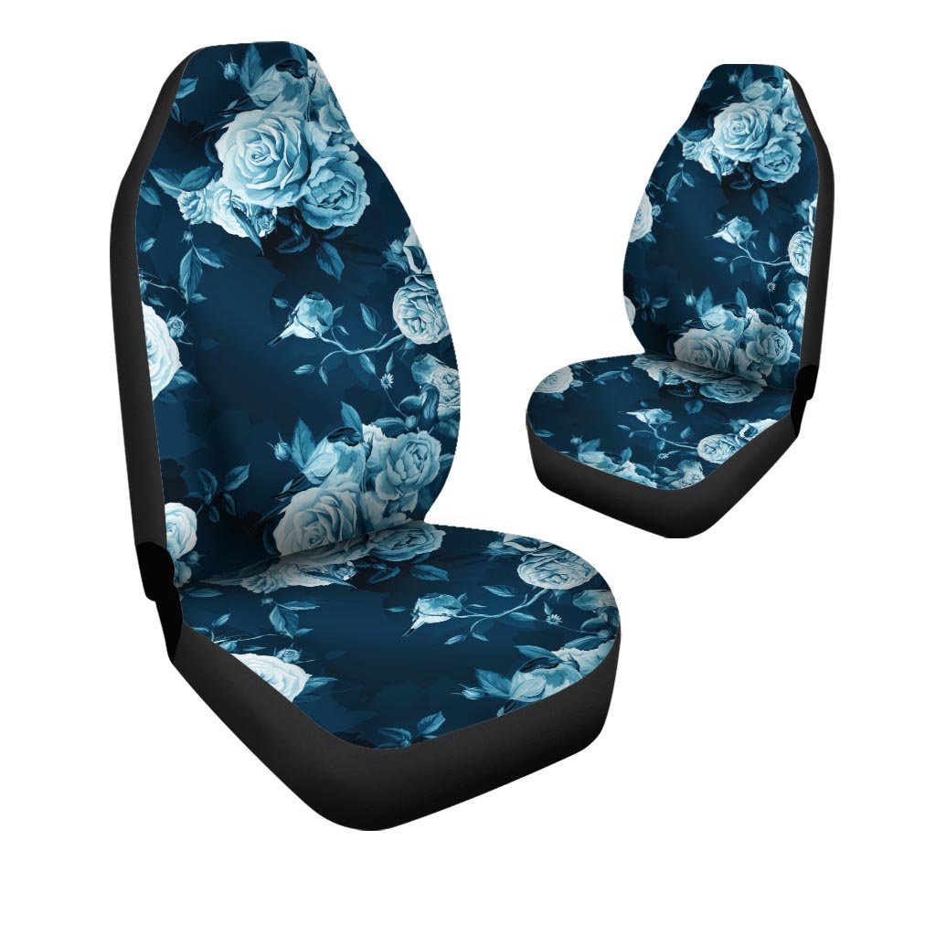 Blue Rose Floral Car Seat Covers-grizzshop