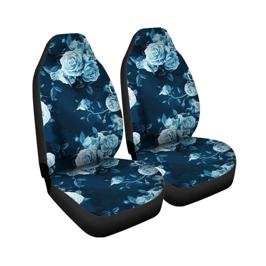 Blue Rose Floral Car Seat Covers-grizzshop