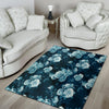 Blue Rose Floral Floor Mat-grizzshop