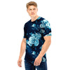 Blue Rose Floral Men T Shirt-grizzshop