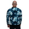 Blue Rose Floral Men's Bomber Jacket-grizzshop