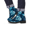 Blue Rose Floral Men's Boots-grizzshop