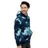 Blue Rose Floral Men's Hoodie-grizzshop