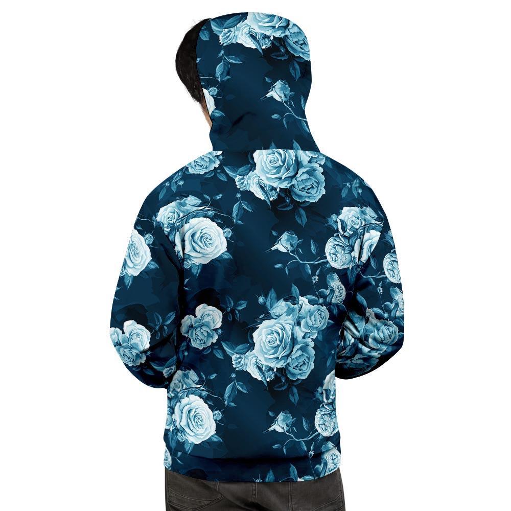 Blue Rose Floral Men's Hoodie-grizzshop