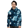 Blue Rose Floral Men's Hoodie-grizzshop