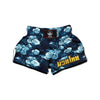 Blue Rose Floral Muay Thai Boxing Shorts-grizzshop