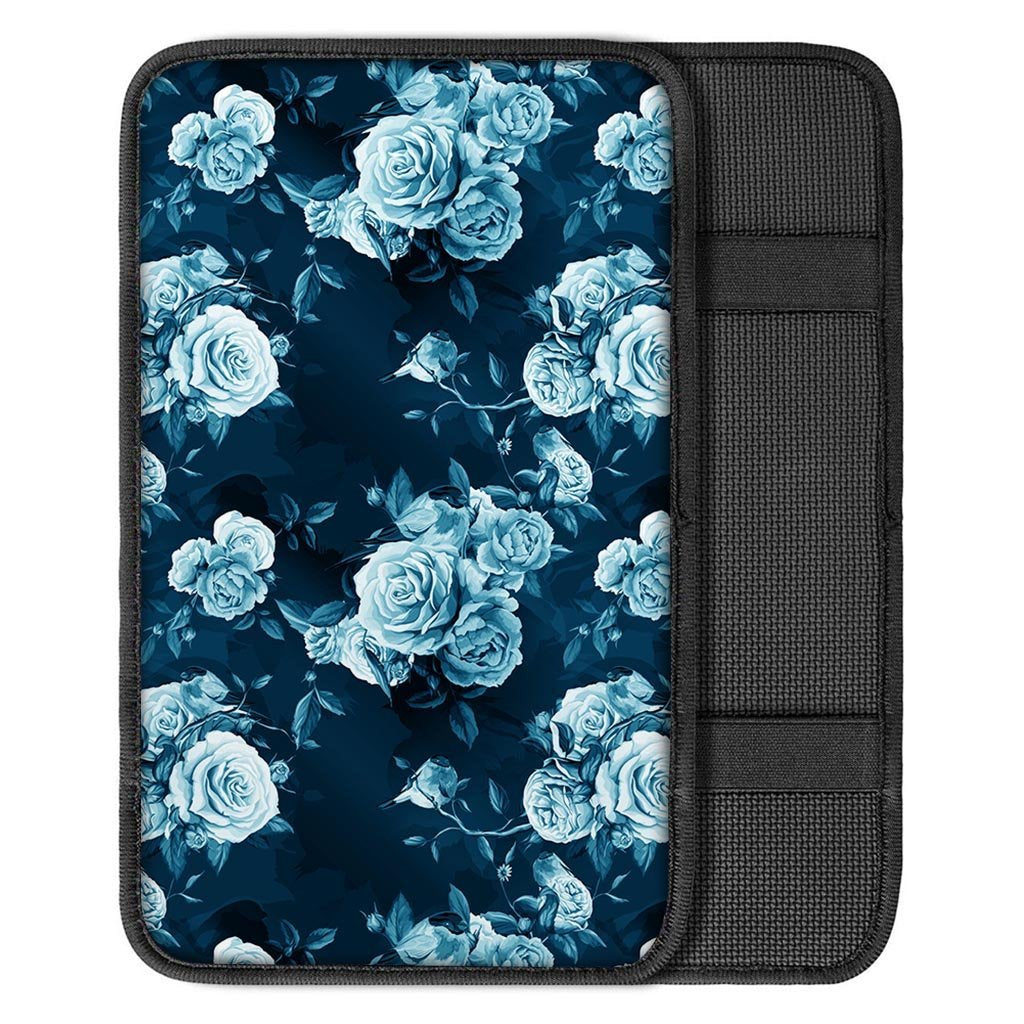 Blue Rose Floral Print Car Console Cover-grizzshop