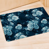 Blue Rose Floral Print Door Mat-grizzshop