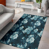 Blue Rose Floral Print Floor Mat-grizzshop