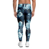 Blue Rose Floral Print Men's Leggings-grizzshop