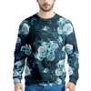 Blue Rose Floral Print Men's Sweatshirt-grizzshop