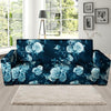 Blue Rose Floral Print Sofa Cover-grizzshop