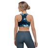 Blue Rose Floral Print Sports Bra-grizzshop